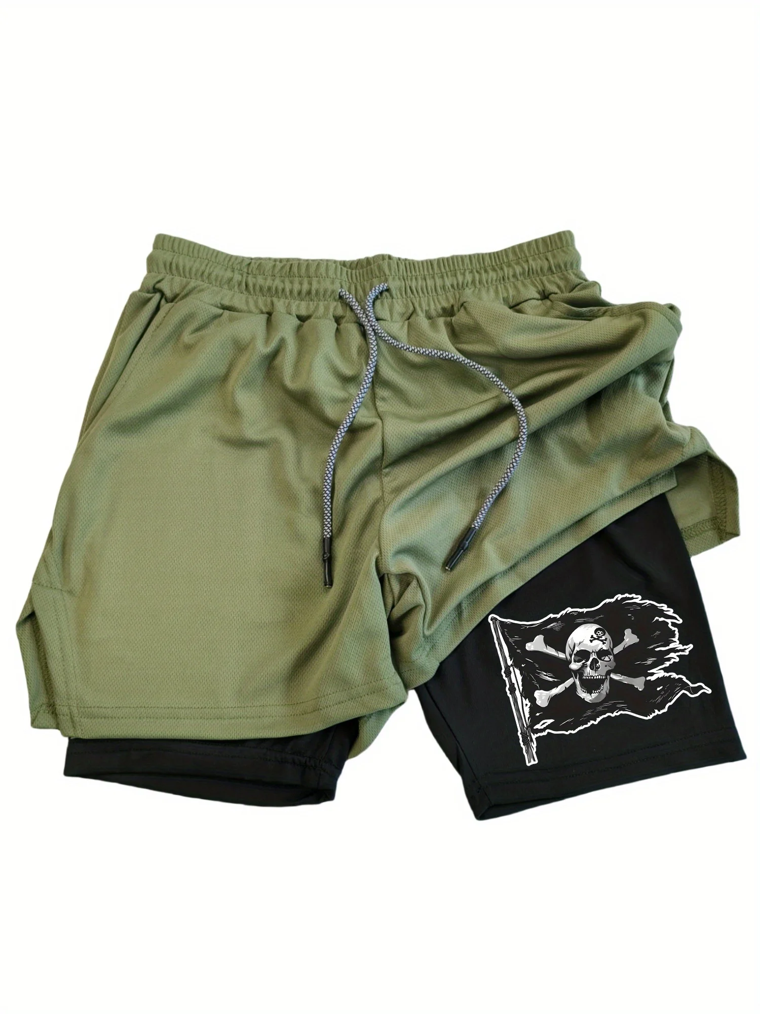 Quick-drying and breathable sports shorts with a skull pattern print. Perfect for running, fitness, boxing and football.