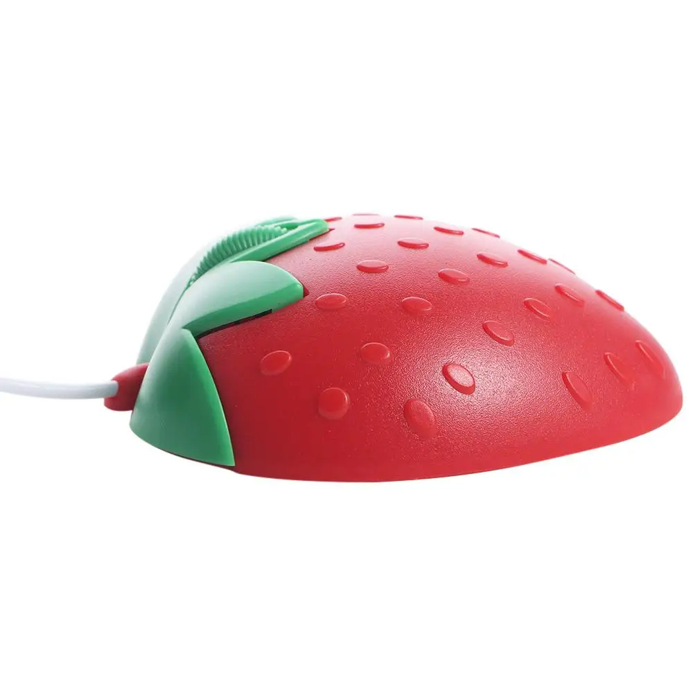 For Laptop PC Cute Ergonomic Cartoon Strawberry 800DPI USB Optical 3D Strawberry Mause Computer Mice Wired Mouse