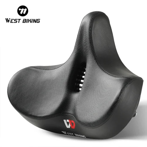 Imagen 1 del producto WEST BIKING-sillín de bicicleta ergonómico, asiento de bicicleta de montaña de larga distancia, cojín grueso y ancho, cómodo asiento para bicicleta eléctrica
