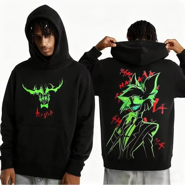 Hazbin Hotel Übergroßes Unisex-Sweatshirt für Anime-Liebhaber, Sport-Grafik-Hoodies, Harajuku, hochwertiges Fleece, warm, lässig, bequem – Detail 2