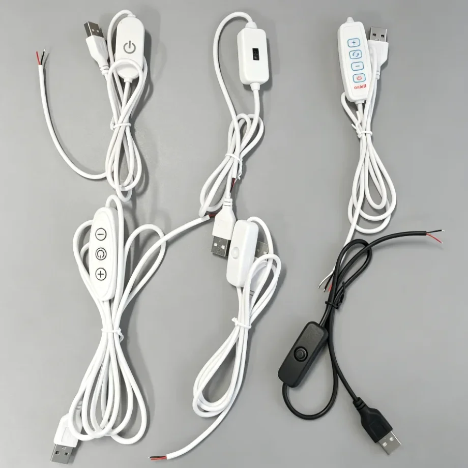 USB 5V Connection Cable Switch Power Supply Wire, Touch Hand Scan Button Dimmable ON OFF for COB Chip LED Light Strip Lamp Bulb