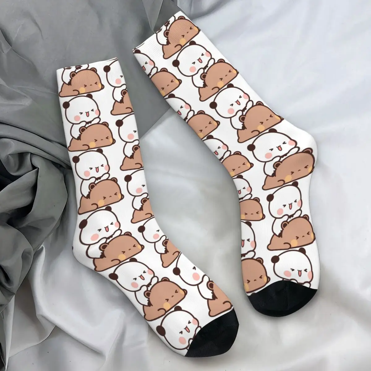 Peach And Goma Bubu Dudu Balloon Socks Autumn Cute Bear Stockings Casual Unisex Men Quality Socks Design Cycling Non-Slip Socks