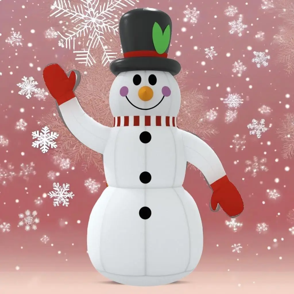 

10ft Inflatable Snowman with Lights - Festive Holiday Decor for Outdoor & Indoor Display