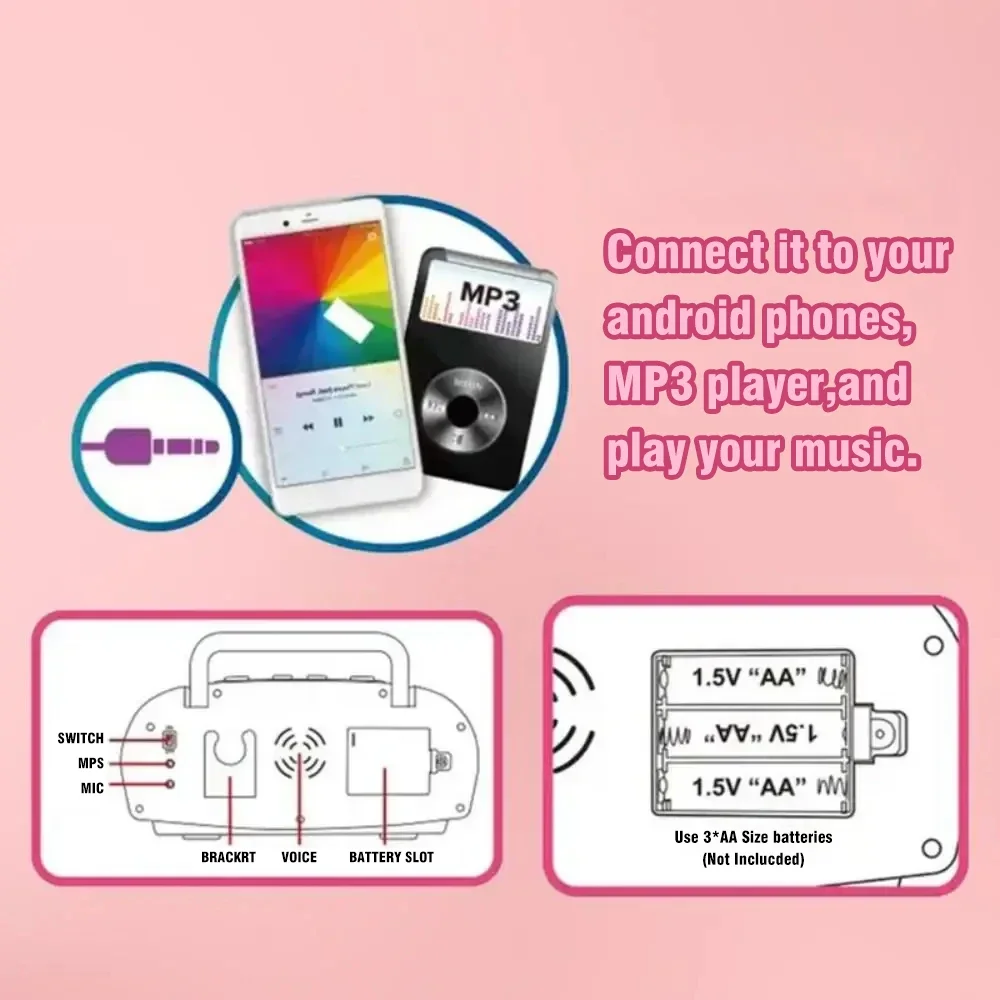 Máquina de canto para chico, Educación Temprana portátil con luz, alta calidad de sonido, micrófono de Karaoke, instrumento musical, juguetes para chico