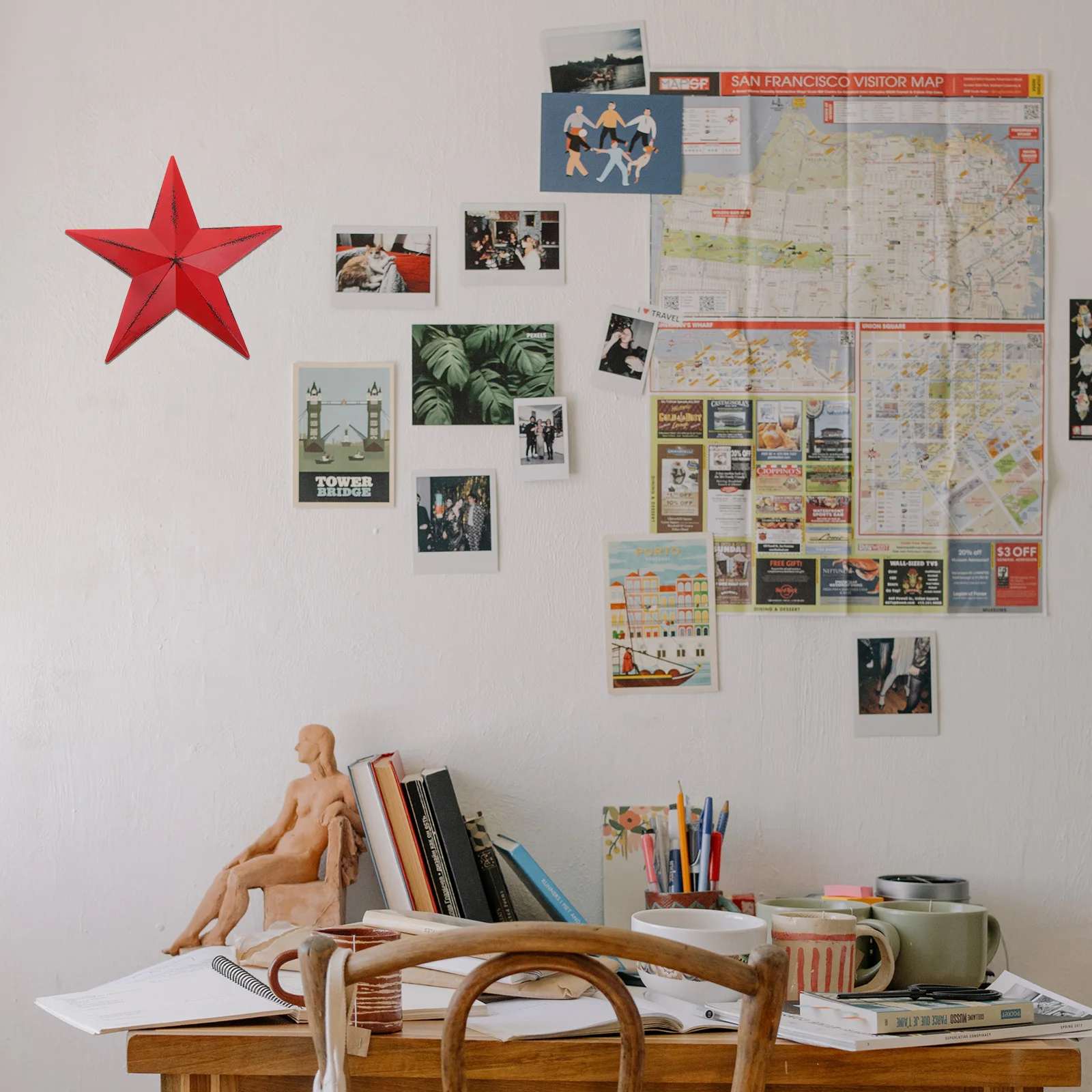 Iron Star Decor Vintage Metal Hanging Ornament For Home Garden Home Hanging Decor Hotel Bar Art Decoration Star Wall Art