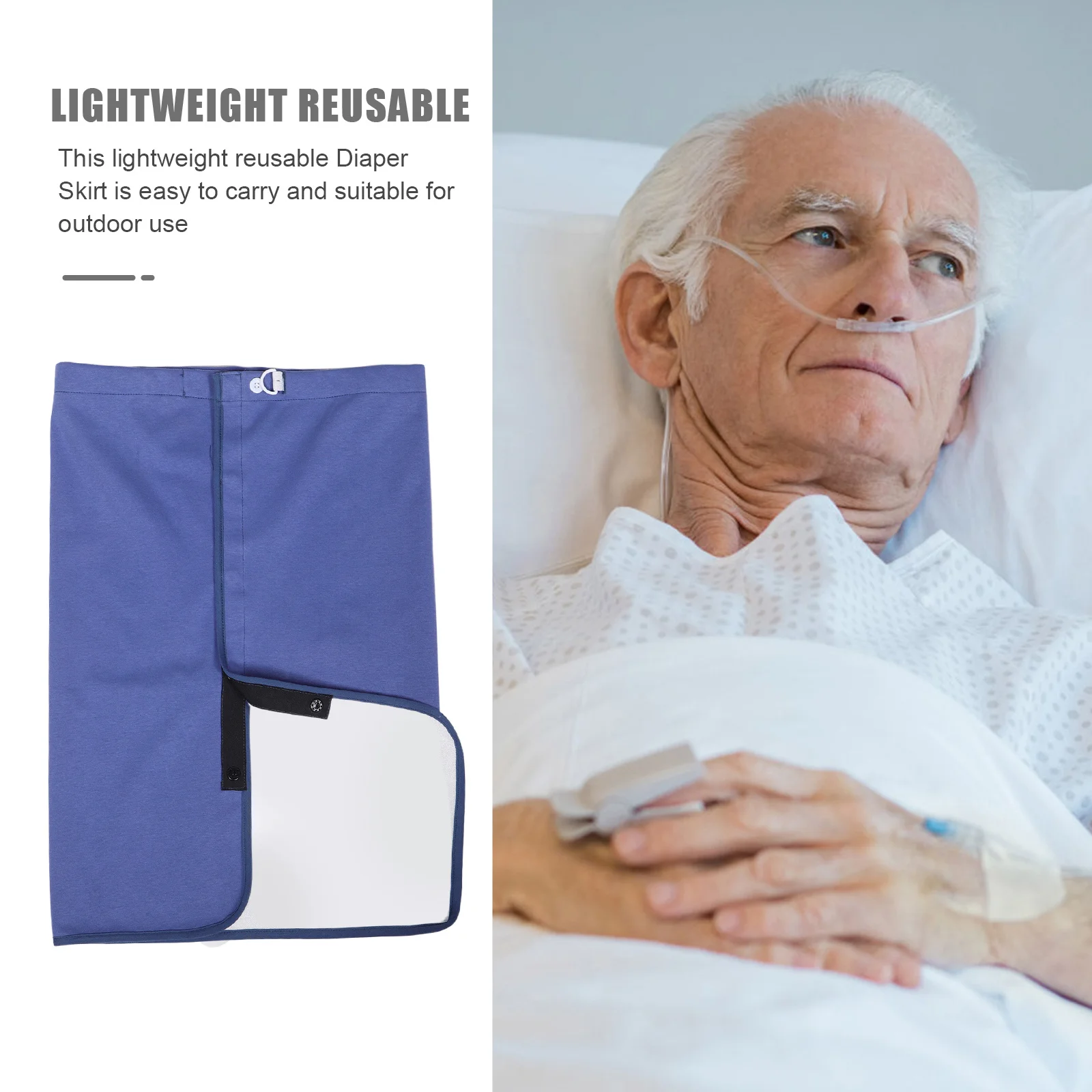 Waterproof Diaper Skirt Adults Reusable Incontinence Bed Protector Leakproof Polyester Mattress Pad For Elderly - Washable Bed