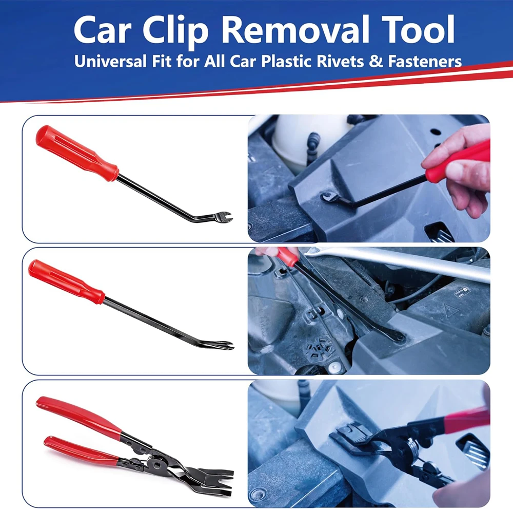 Auto Trim Removal Tool Kit for Car Panel Dashboard Door Clips Upholstery with Plastic Pry Tool Clip Pliers Repair Tools Set