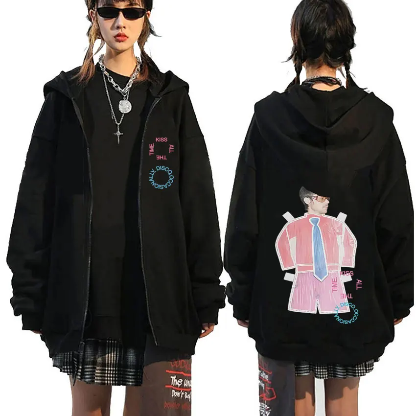 

Kiss All The Time Disco Occasionally Zipper Hoodie Fans Gift Men Women Fashion Pop Music Zip Up Jacket Male Casual Sweatshirt
