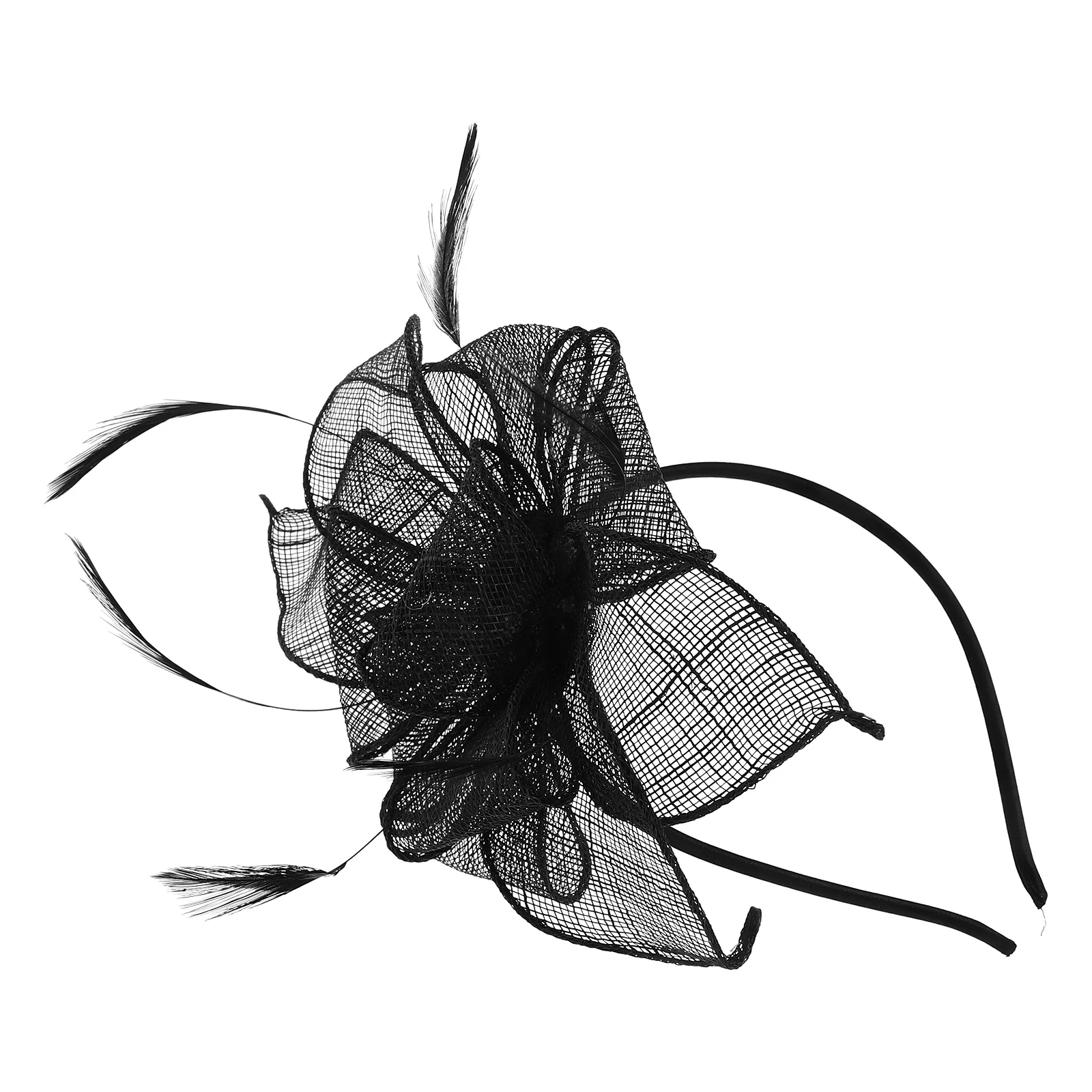 

Elegant European Style Fascinator Headband Linen Mesh Decor Women'S Wedding Tea Party Cocktail Event Hairband Breathable