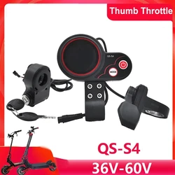 QS-S4 36V-60V Thumb Throttle LCD Display Kit+Ignition Lock Key For Zero 8 9 10 8X 10X Electric Scooter 6PIN Display Replacement