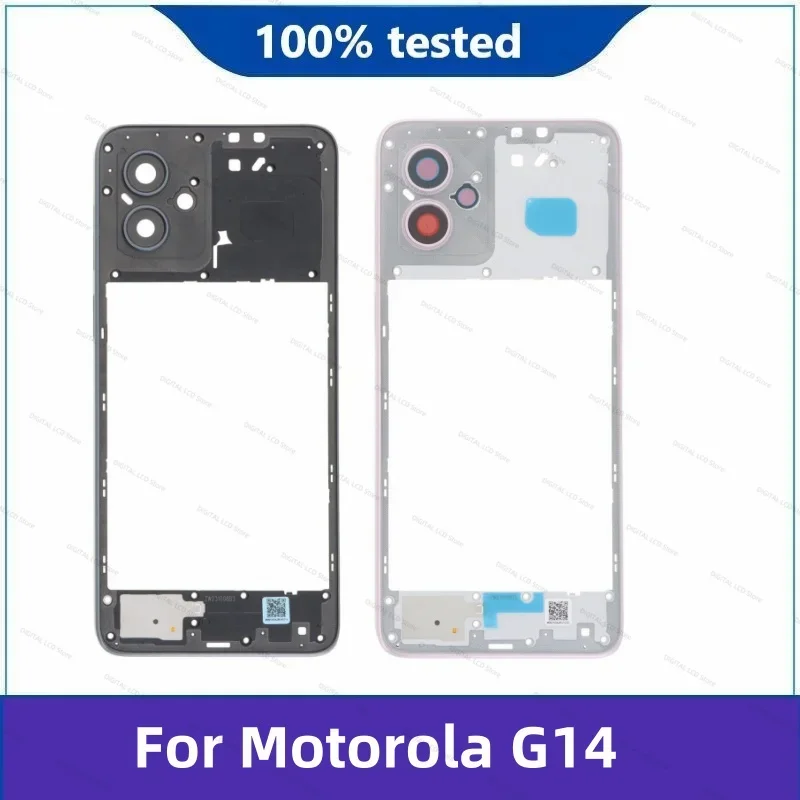 New For Motorola G14 Back Cover Middle Frame Holder Housing Repair and Replacement PAYF0010IN Back Cover Middle Frame