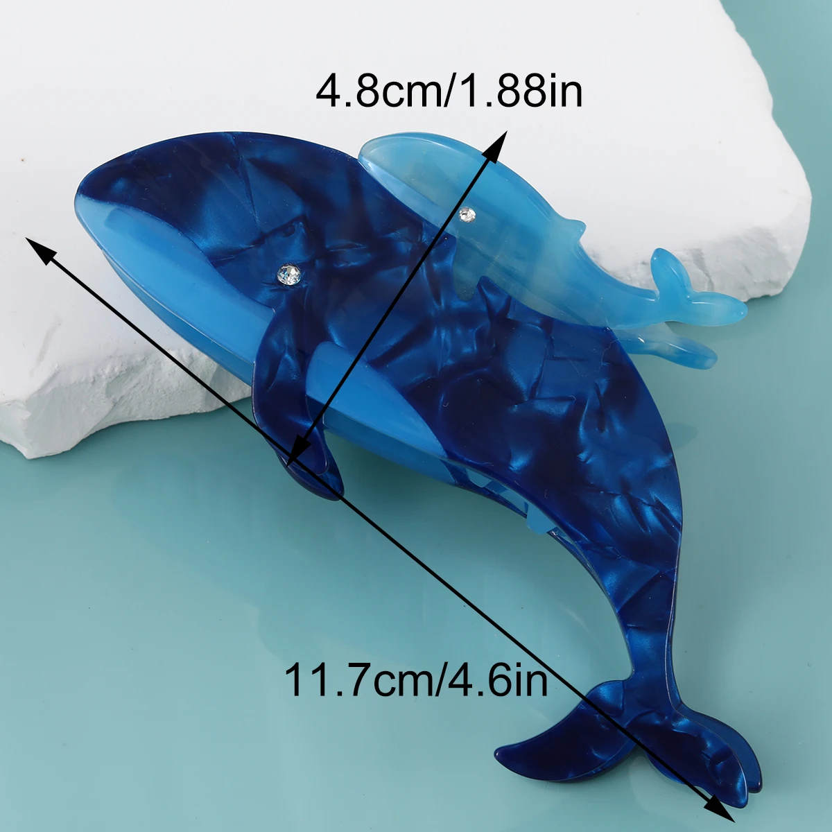 Ocean Fish Hair Claw Clip - Non-Slip, Strong Hold, Solid Color Minimalist Headwear for Women