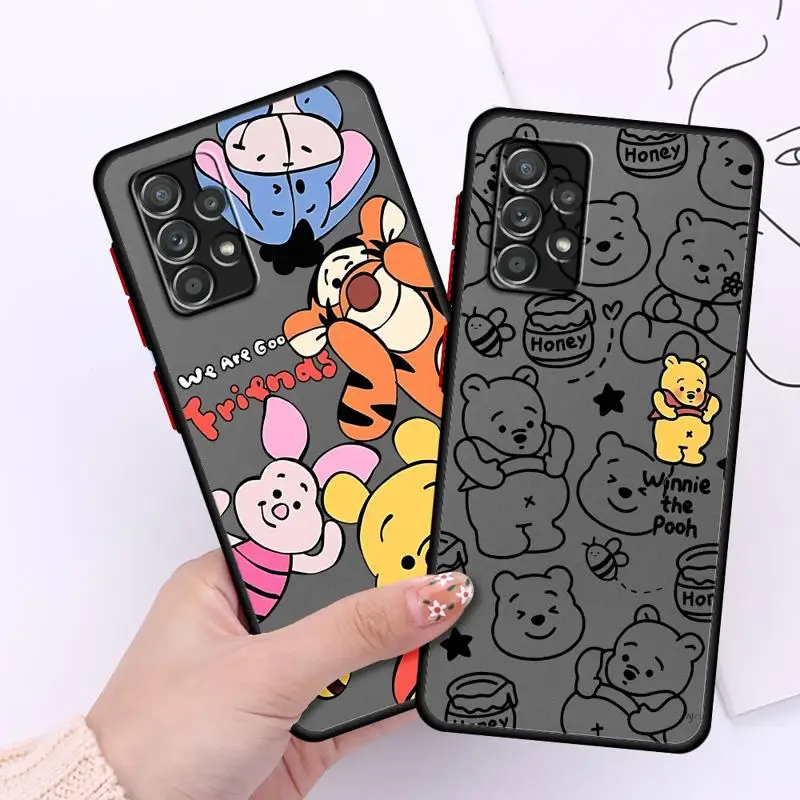 Disney Winnie Pooh Phone Case for Samsung Galaxy Note 20Ultra 8 9 10Lite Plus A52s A21s A71 A51 A31 A70s A50s A30s A05s Matte