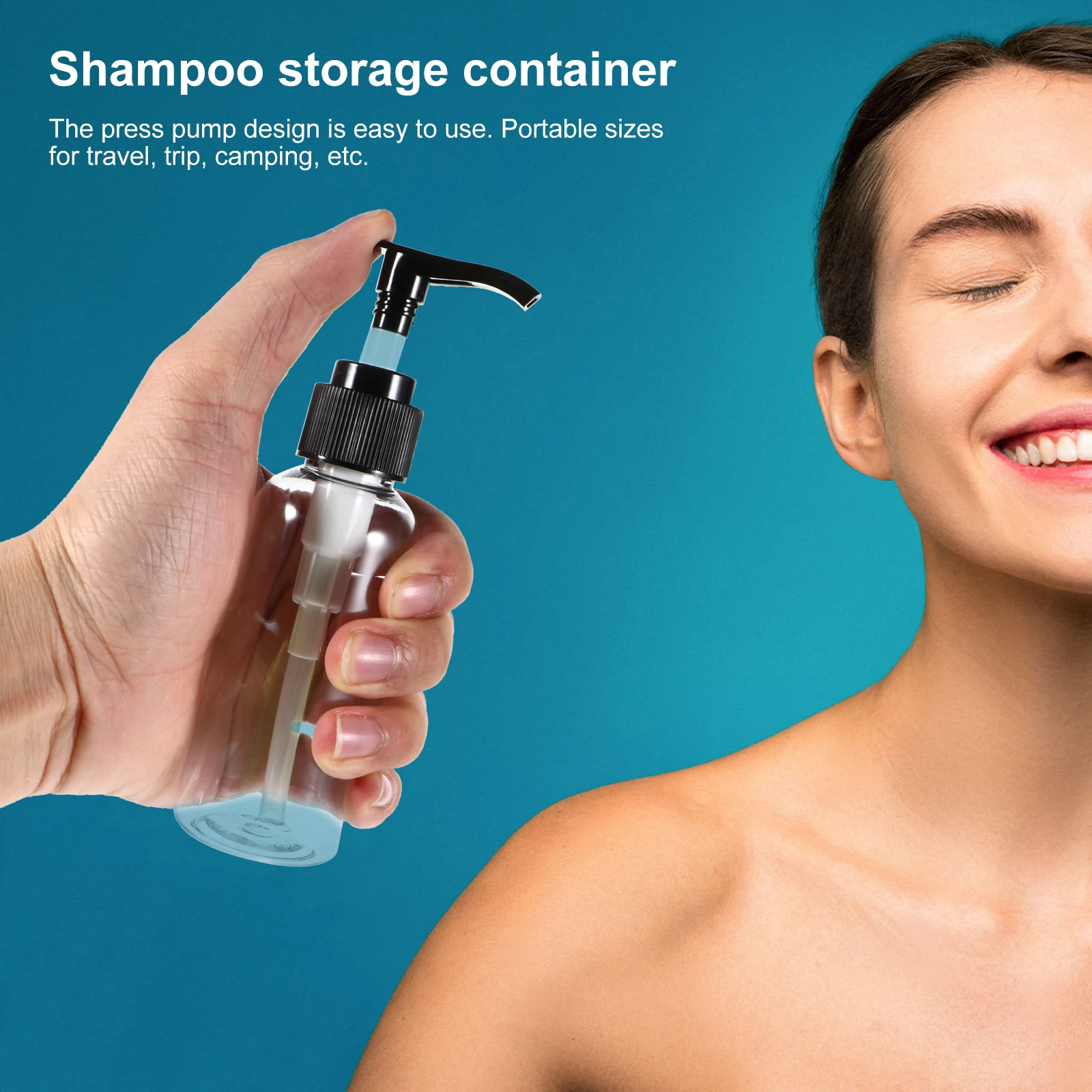 

6pcs Lotion Pump Bottle Travel Dispenser Shampoo Container Empty Refillable Plastic Toiletries Storage Portable Sizes Cosmetics