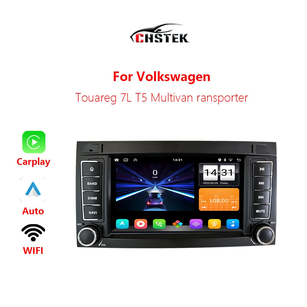 

Автомобильный радиоприемник CHSTEK 7 дюймов Carplay для Volkswagen T5 Multivan Touareg 1 7L Transporter VW Navigation Bluetooth WIFI Android Auto Stereo