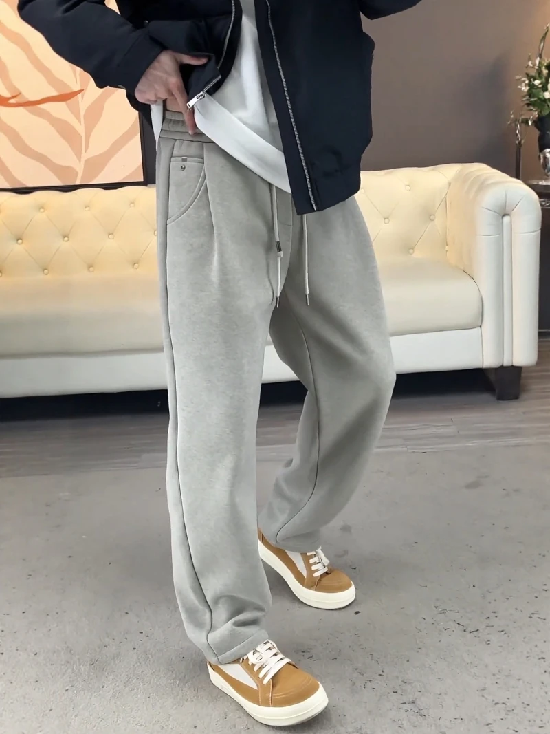 

Мужские осенне-зимние широкие брюки Thiened Fce, повседневные брюки свободного покроя, модные плиссированные длинные брюки с 3D индивидуальным дизайном