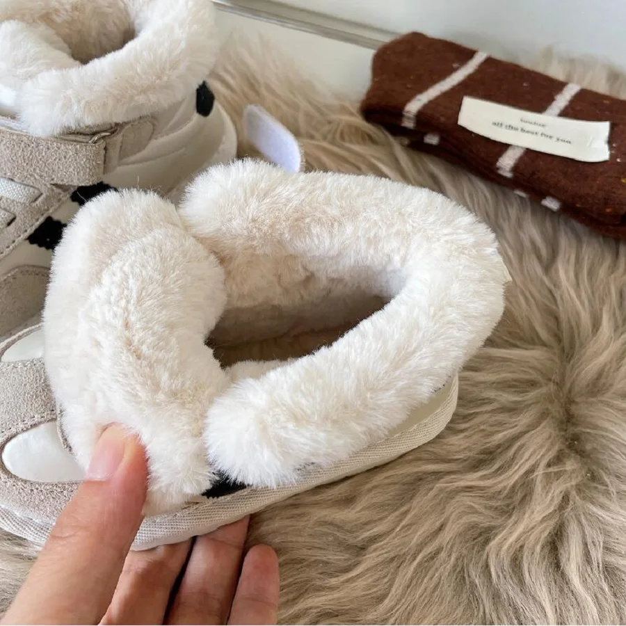 Stivali da neve per ragazzi 1-3 anni inverno nuove scarpe da bambino in cotone da donna peluche stivali corti moda per bambini caldi 15-30 taglie