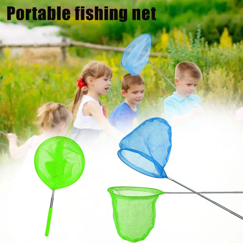 1pc Stainless Steel Rod Catch Tadpole Fish Net Kids Fish Stockings Insect Fishing Dragonfly Outdoor Telescopic Ne L5z4