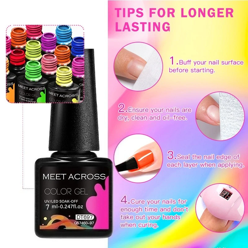 4 pièces Gel vernis à ongles ensemble HEMA TPO gratuit rouge bleu jaune Semi Permanent tremper UV Gel vernis ongles fournitures pour manucure bricolage