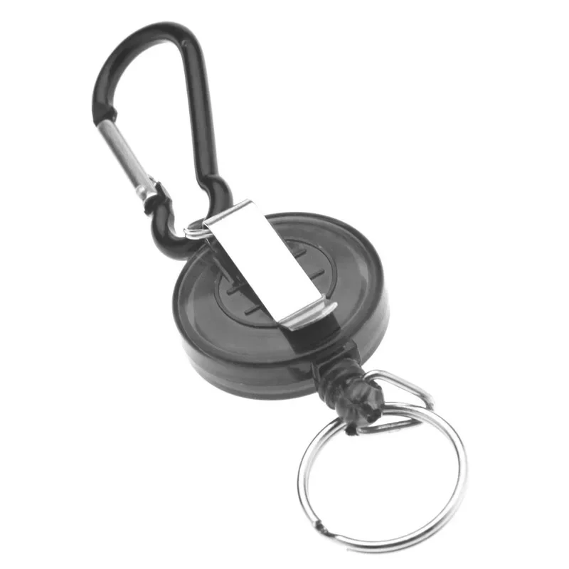 

Retractable Steel Cord Pull Reel Keychains Spring Buckle Clasp Wire Rope Key Ring Recoil ID Card Holder Sporty Multiple Tools