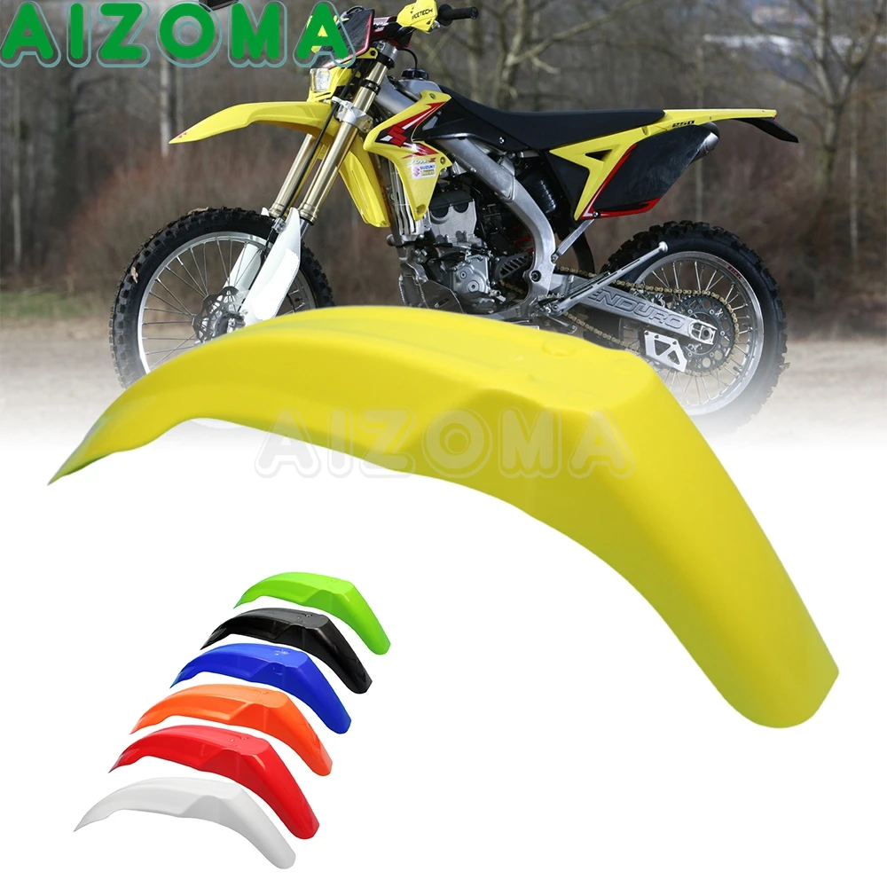 Dirt Bike Off Road Yellow Plastic Front Fender Universal Front Mudguard Mud Guards for Suzuki RMZ RM DR DR-Z 125 450 250 CC