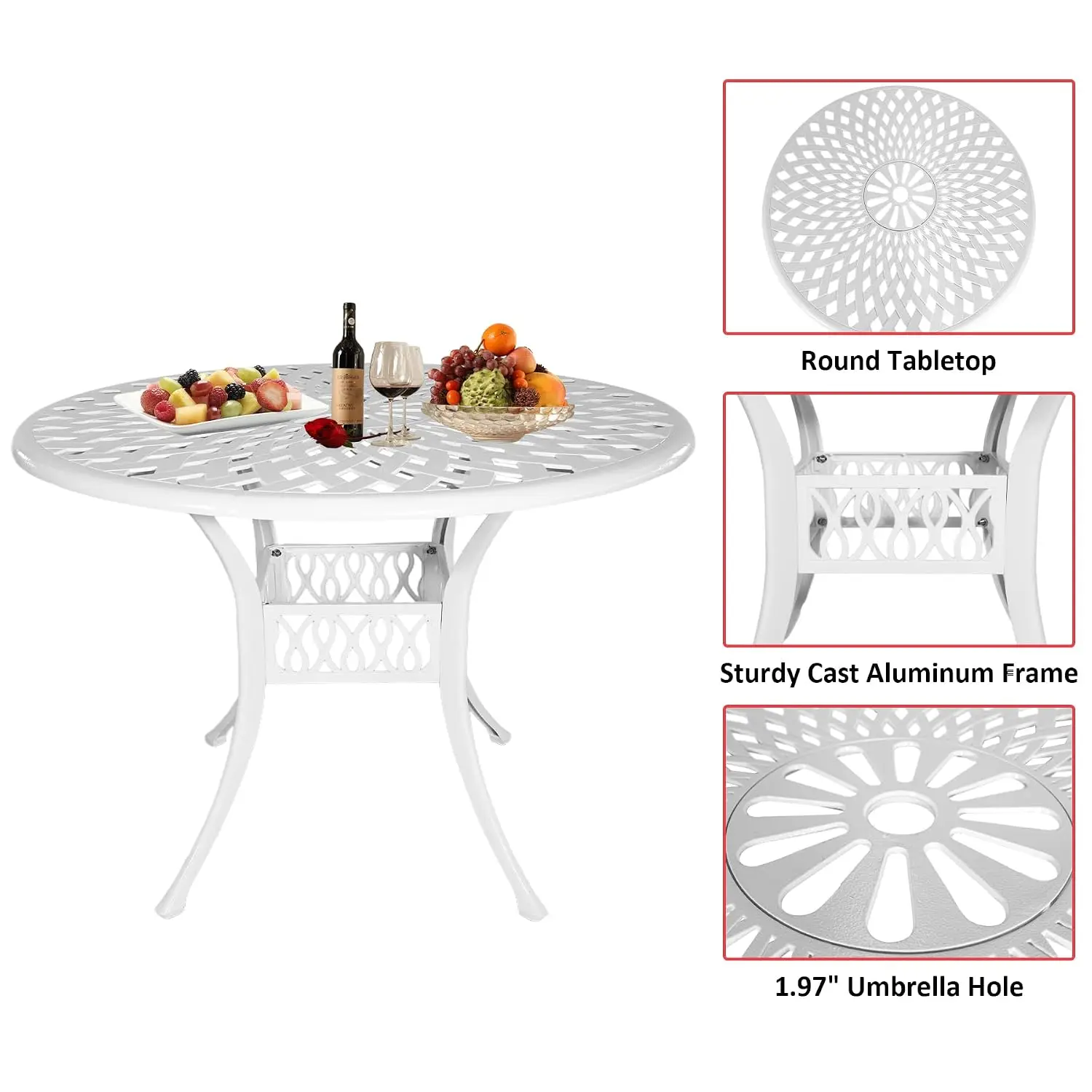 Cast Aluminium Patio Dining Set 4-6 Person,Round 42