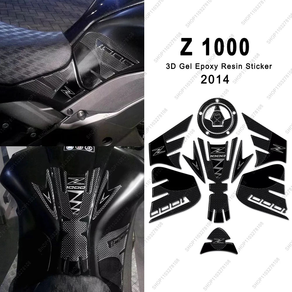 

For KAWASAKI Z 1000 z1000 2014 Motorcycle Side fuel tank pad Protection Sticker 3D Gel Resin Sticker waterproof Kit