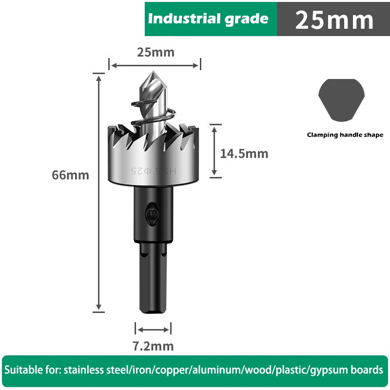 Gatenzaagset 12-100 mm harde metalen boren Zware gatopener Gatsnijder voor metaal Roestvrij staal Ijzer Hout Kunststof enz.