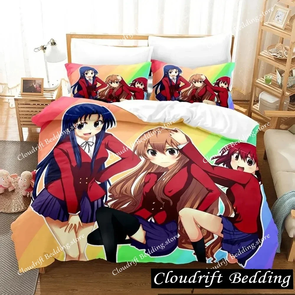 Anime Toradora TIGER DRAGON Bedding Set Boys Girls Twin Queen King Size Duvet Cover Pillowcase Bed boys Adult Home Textileextile