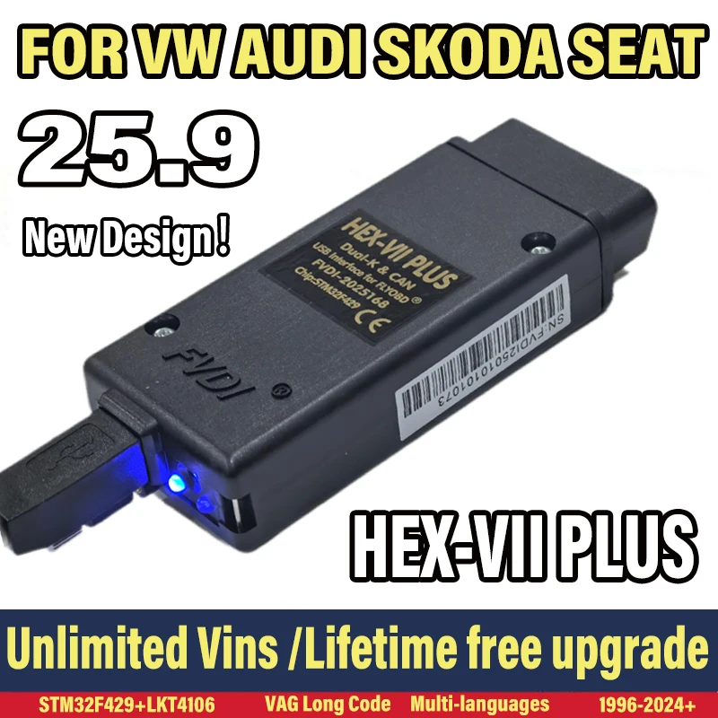 

Newest VCDS-PLUS Unlimited Vins VAGCOM Interface V25.4 For VW/AUDI/Skoda/Seat Car Diagnostic Tool