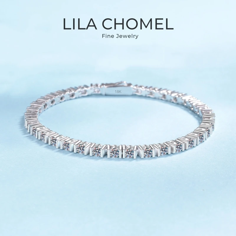 Women Valentine's Day 18K White Gold Birthday Gift 3.4/3.6/3.9/4.2CT Moissanite Diamond Wedding Party PT950 Platinum Bracelets
