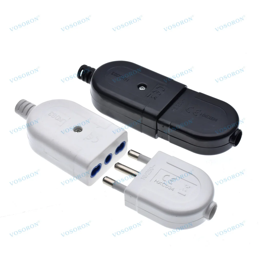 Italian standard 10A 16A small Italian power plug male socket female socket 3 round pin Converter Adaptor detachable Italy plug image 4