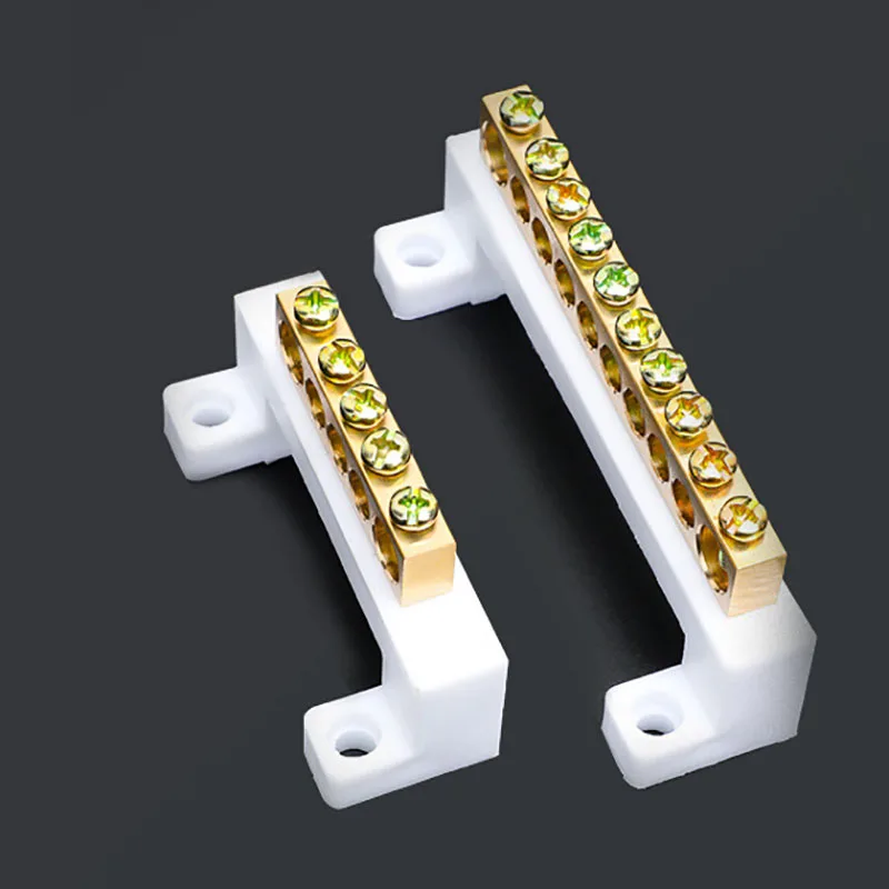 Zero line terminals High Bridge Type Copper Row Grounding Large Current 5/7/10pin Distribution Cabinet Screws Neutral Terminal