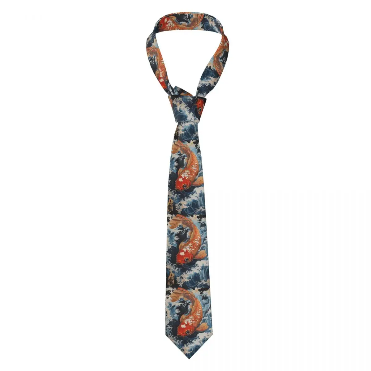 Serenity Of Koi Stropdas voor Heren Zijde Polyester 8cm Stropdassen Feestaccessoires Stropdas Klassieke Gravatas