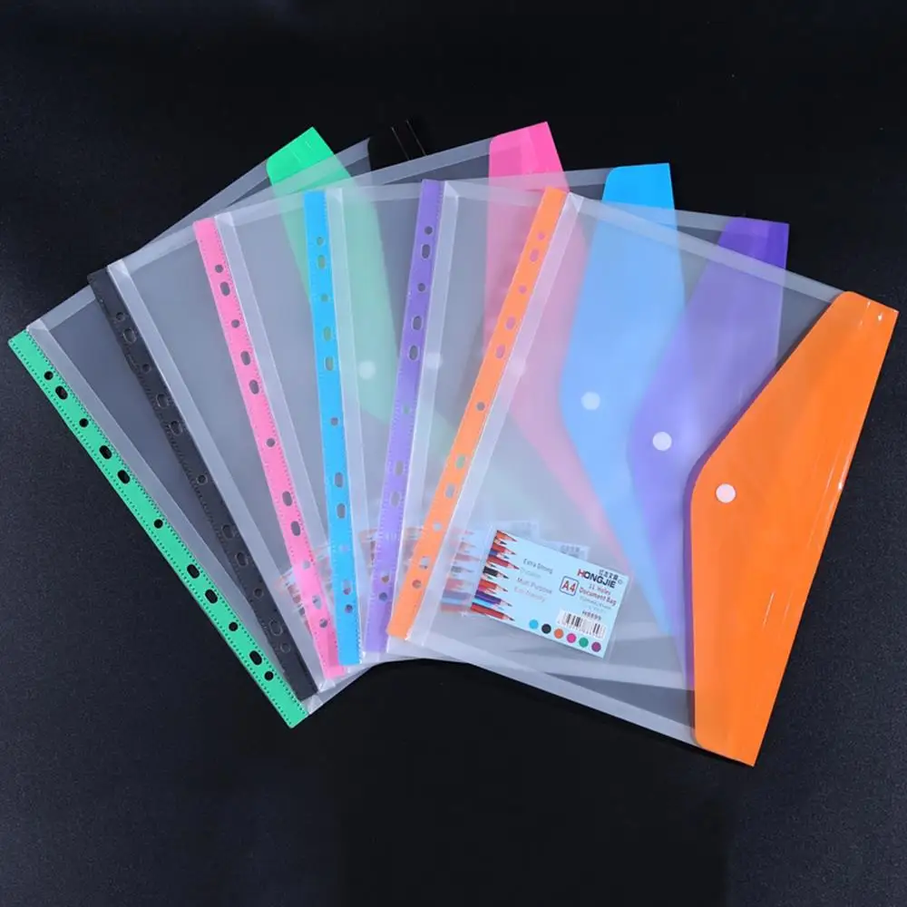 1 шт., разные цвета, пластиковые конверты, карман для переплета, расширяемые папки для переплета для 2/3/4, кольцевая сумка для документов с этикеткой-кнопкой