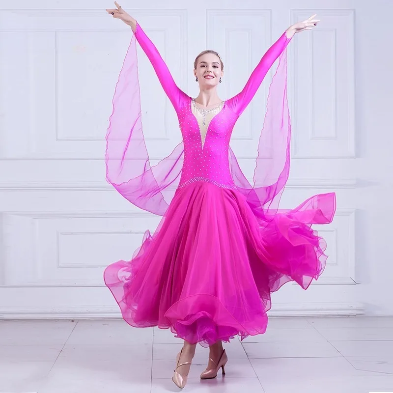 Maßgeschneidertes Tango-Kleid für modernen Tanz, nationales Standard-Wettbewerbskleid, Walzer-Performance-Kleidung, soziales großes Swing-Kleid