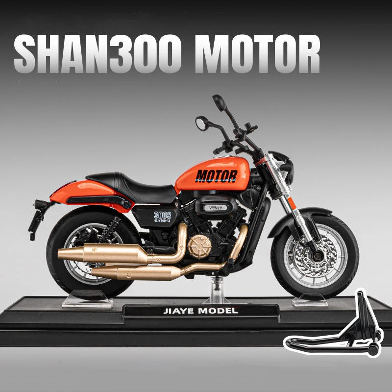 1:12 QJMOTOR SHAN 300S Alloy Die Cast Motorcycle Model Toy Vehicle Collection Sound and Light Off Road Autocycle Toys Car