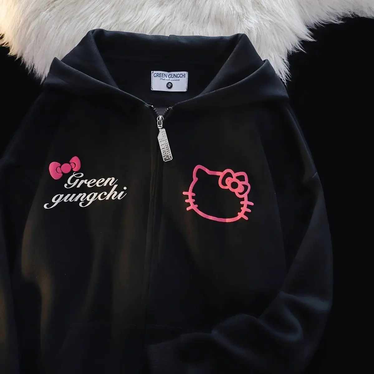 Hello Kitty Sanrio Anime Clothing New Cute Cartoon Summer Printed Zippered Hoodie Casual Jacket Comfortable Top Girl Toys