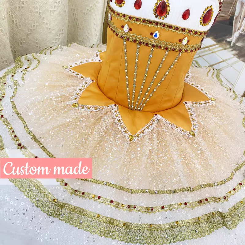 تخصيص ابنة فرعون أنثى الاختلافات الباليه توتو تنورة الأطفال الكبار أداء الباليه المنافسة اللباس