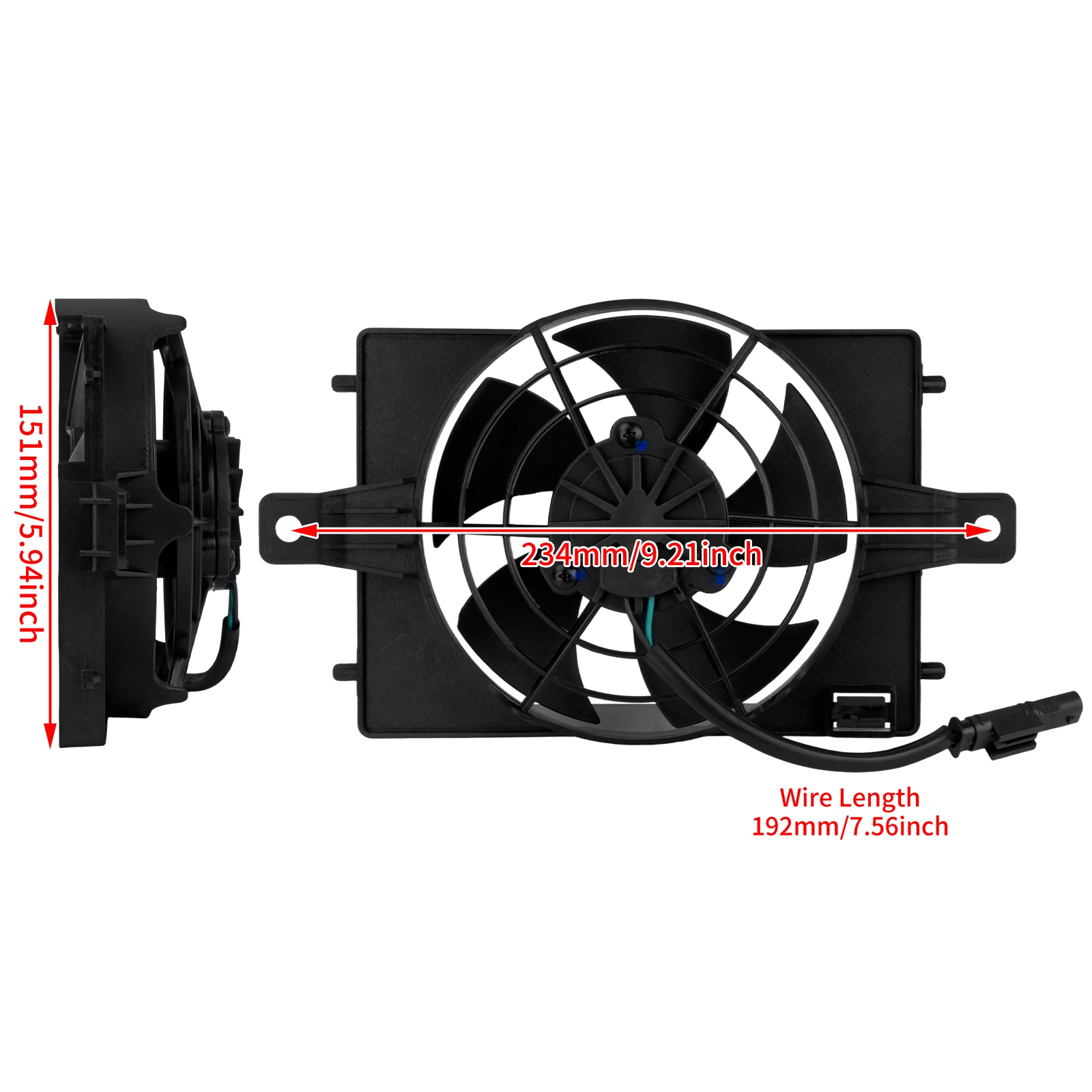 Radiator Cooling Fan Electric CoolFlow Black Plastic 12V 1PC Motorcycle Engine Cooler For BMW R1200 RT R1200RT 2016 Water Tank