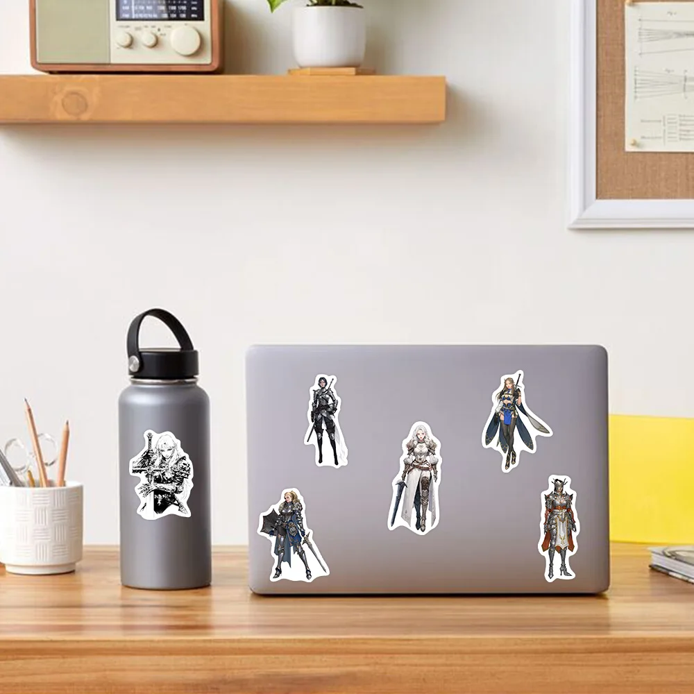 Japanese Game Female Samurai Stickers Pack Waterproof Decorative Vinyl Decals for DIY Scrapbooking Junk Journal Laptop Bottle view 3