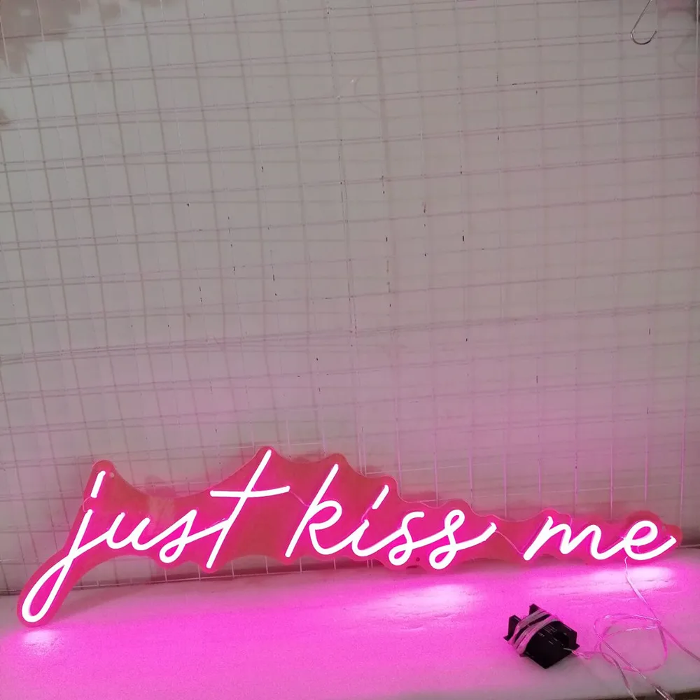 

Just Kiss Me RGB Neon Sign, Acrylic Art, Wall Hanging Decoration, LED Neon Inscriptions, Suitable for Wedding Projects