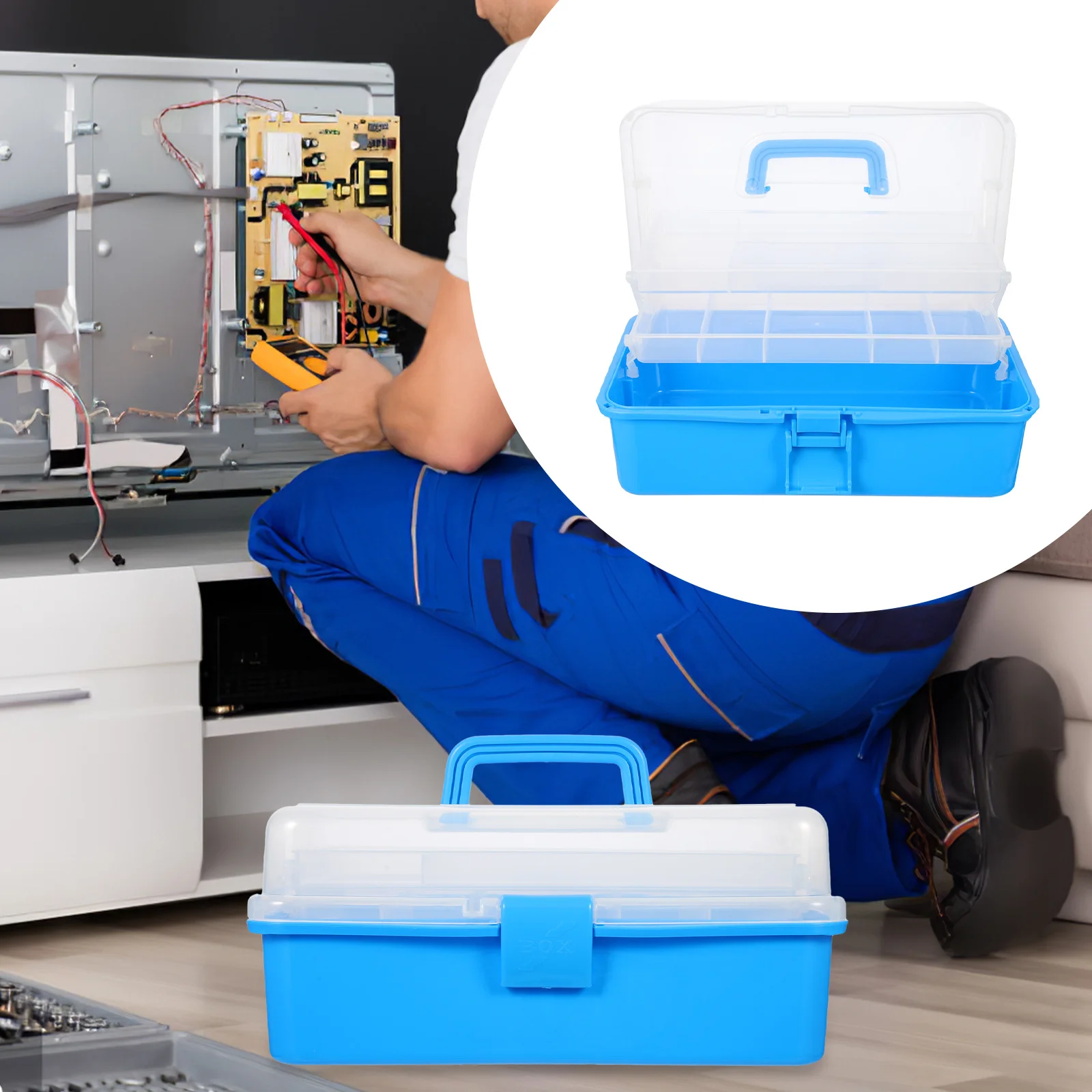 

Multi-Function Tool Case Durable PP Material Large Capacity Mechanics Tool Holder for Auto Repair Woodworking Welding Convenient