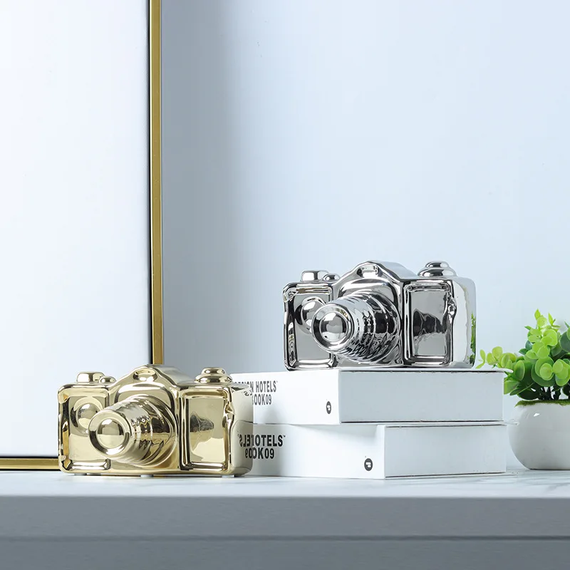 

Camera shaped Ceramic Crafts Nordic Luxury Home Furnishings Books Desktop Bedroom TV Cabinets Aesthetic Decoration