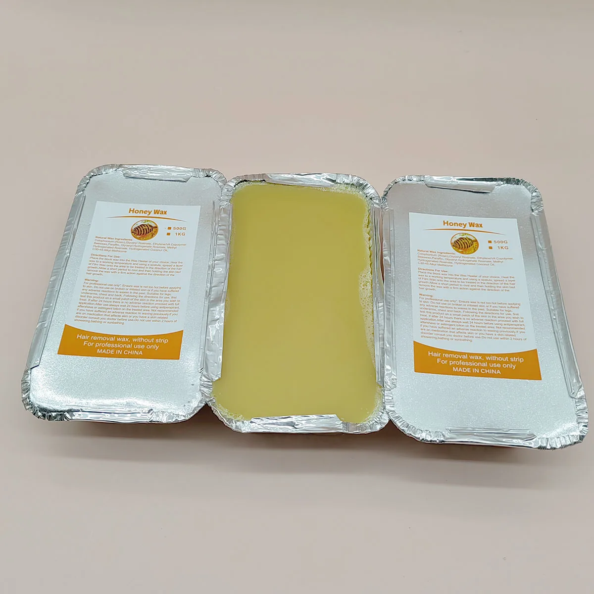 Beauty Spa quality DOLL WAX 500g honey hard wax block aluminum foil bowl paper free hair removal square