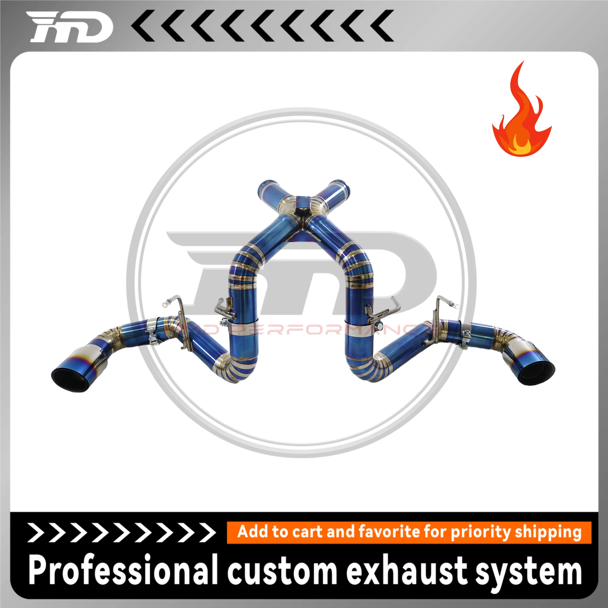 

HMD Titanium Exhaust System Performance Catback for McLaren 540C 570S 570GT Without Valve X Pipe