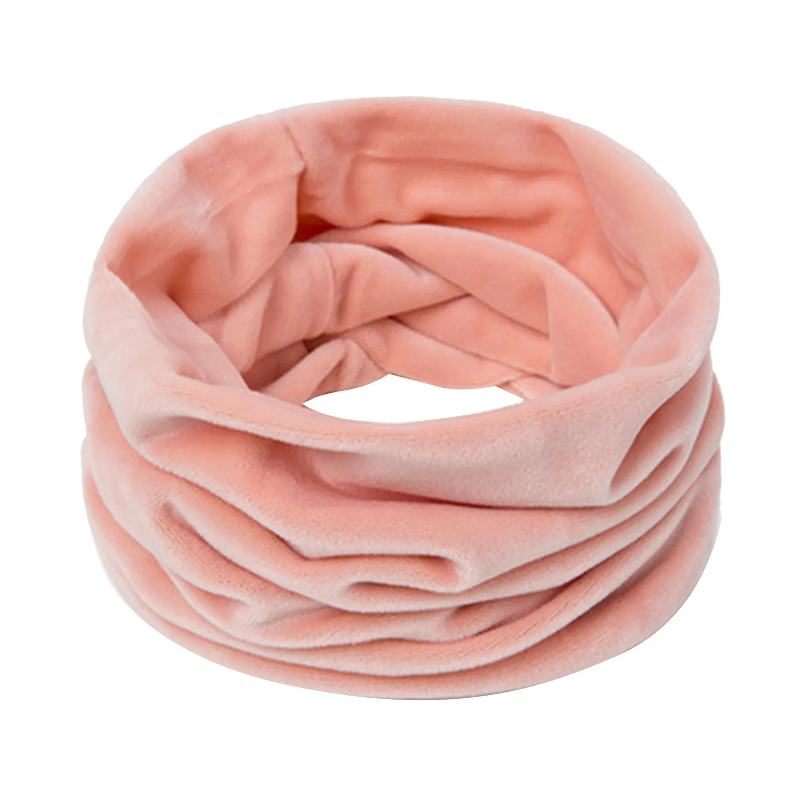 Winter Warm Velvet Neck Ring Scarf For Women Men Solid Color Soft Neck Warmer Vintage Circle Snood Scarves Couple Neckerchief