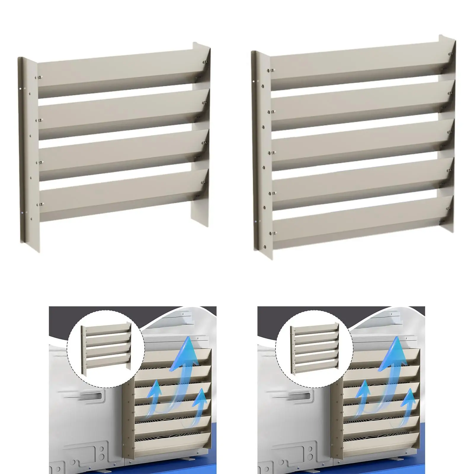 Deflector de unidad exterior de aire acondicionado, cubierta a prueba de viento con flujo de aire caliente