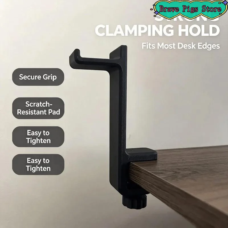 [HM]Heavy Duty Desk Clamp Headphone Stand Desk Side Headset Holder Headphone Organizer Universal Over-Ear Headphone Display Rac