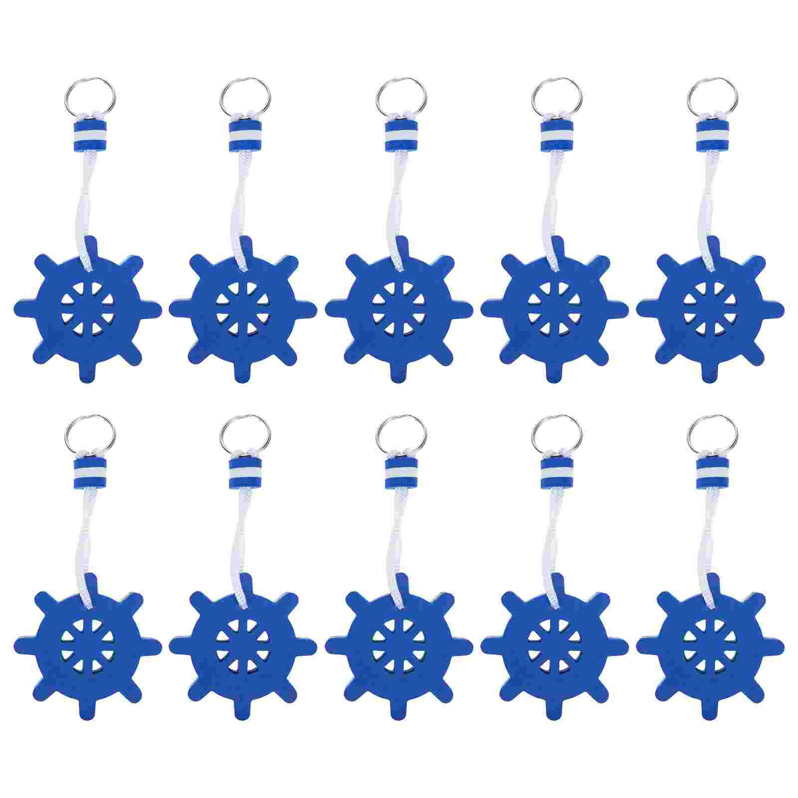 10 Pcs Floating Keychain for Swimming Car Mushroom Heavy Ring Rings Wire Iron Boat Keys Miss Holder